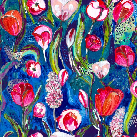 Tissu - GIVERNY bleu