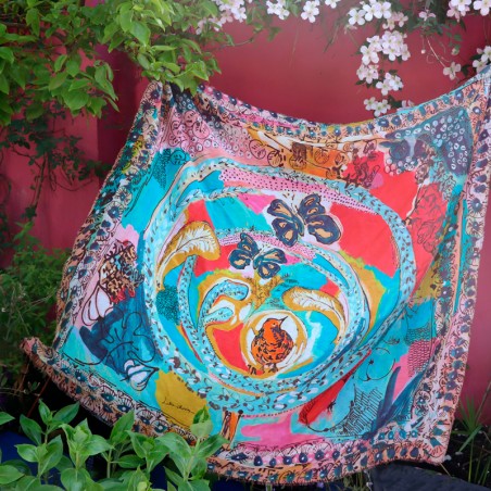 FOULARD - PINSON rose