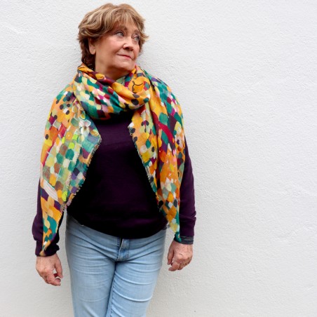 FOULARD - CONFETTI prune
