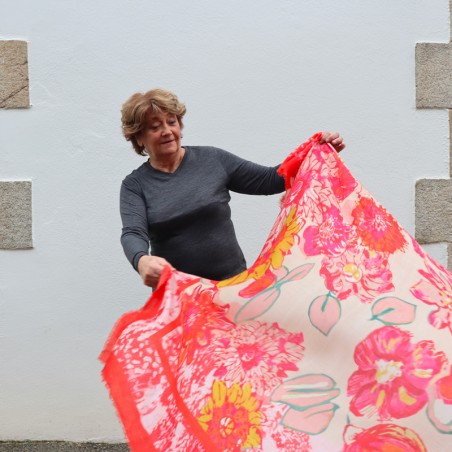 FOULARD - DALHIA rose