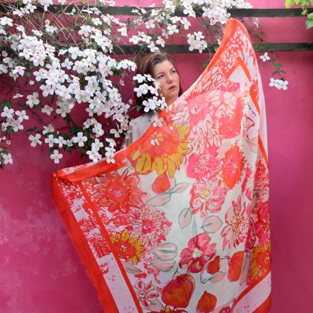 FOULARD - DALHIA rose