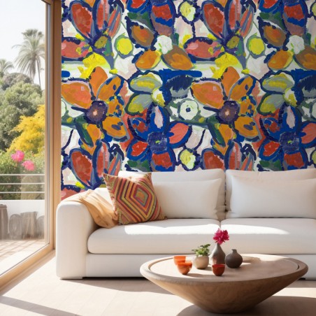 PAPIER-PEINT - LUCETTE bleu...