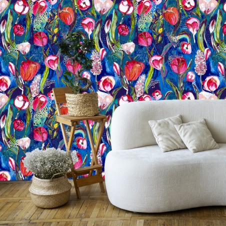 PAPIER-PEINT - GIVERNY bleu...