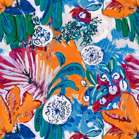 Tissu - ACANTHE orange