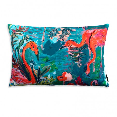 Coussin - FLAMINGO cyan
