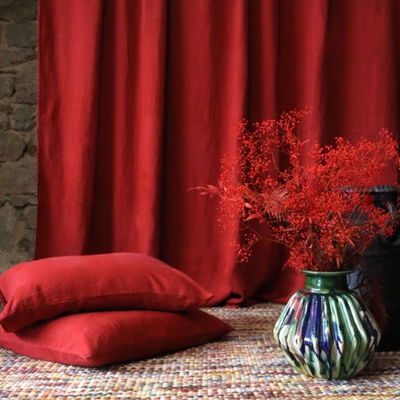 DESSUS DE LIT/RIDEAU carmin