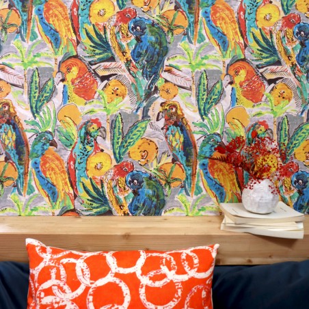 PAPIER PEINT PAPAGAI JAUNE