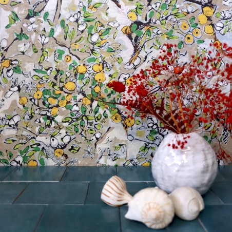 PAPIER PEINT POMME D'API TAUPE