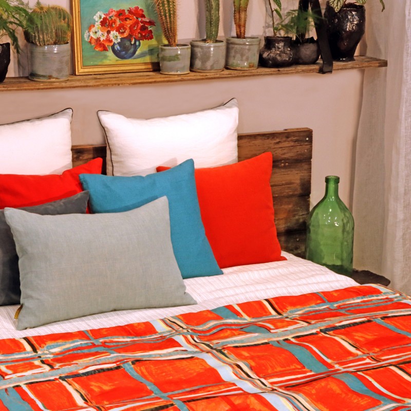 Courtepointe MADRAS corail