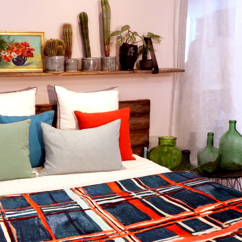 Courtepointe MADRAS pétrole