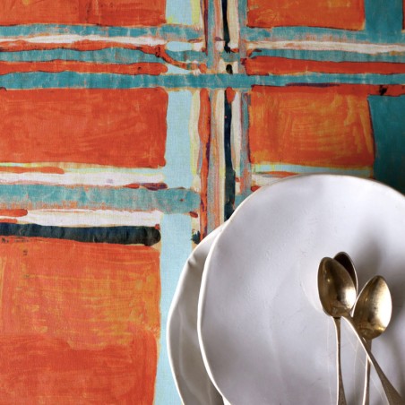 TOILE ENDUITE - MADRAS corail