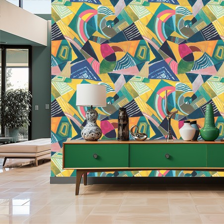 PAPIER PEINT - MAKEBA bleu...