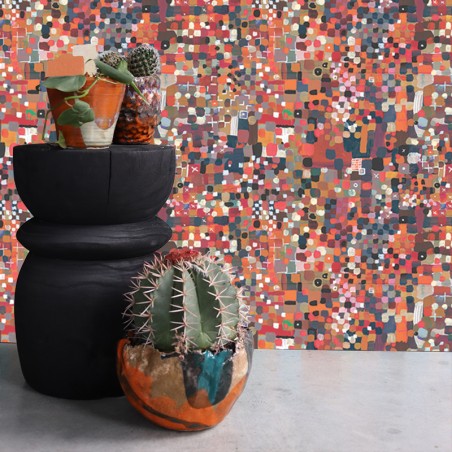 PAPIER PEINT CONFETTI Orange