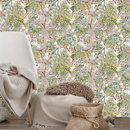 PAPIER PEINT POMME D'API TAUPE