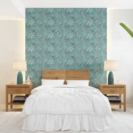 PAPIER PEINT RUBISCUBE CYAN