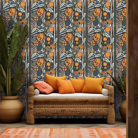 PAPIER PEINT TOMIKO ORANGE