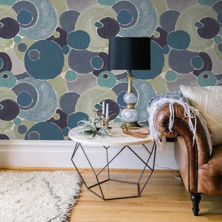 PAPIER PEINT COSMOS BLEU