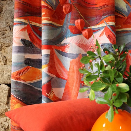 Tissu - BALINAK vermillon