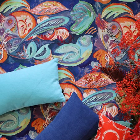 Tissu - LUSCINIA turquoise