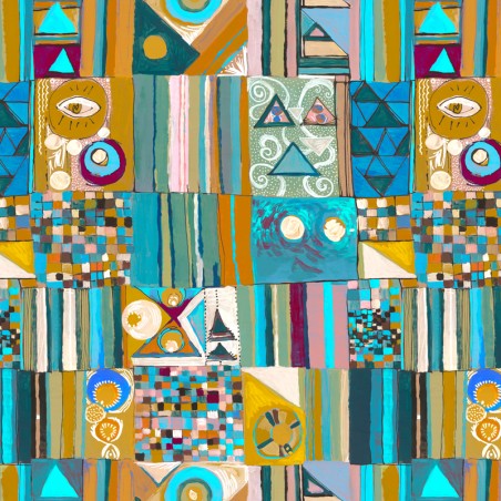 Tissu - PAITITI turquoise