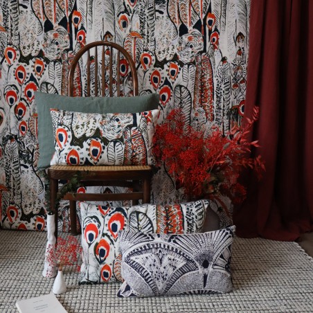 Tissu - PANACHE rouge