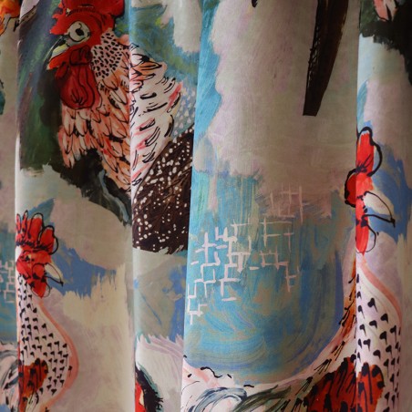 Tissu - COCORICO bleu