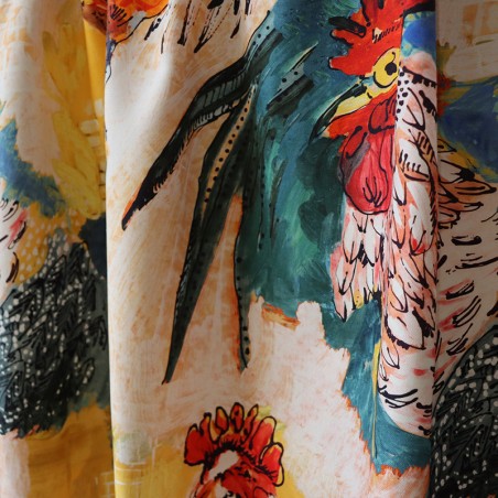 Tissu - COCORICO jaune