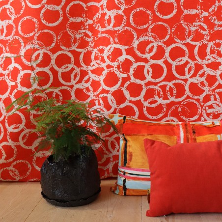 Tissu - BANGLES vermillon