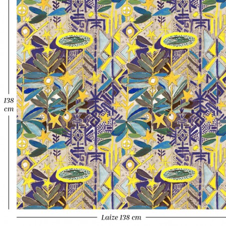 Tissu - AMULETTE indigo